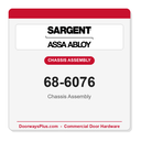 Sargent 68-6076 Chassis Assembly