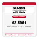 Sargent 68-5951 8400 CHASSIS AY 1/2" CLAD RHRB