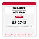 Sargent 68-2718 Rail Assembly narrow cam lockdown G