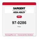 Sargent 97-0286 Plate