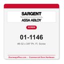 Sargent 01-1146 #8-32 x 3/8" Ph. Fl. Screw - Pack of 10