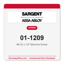Sargent 01-1209 #8-32 x 1/2" Machine Screw - Pack of 5