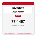 Sargent 77-1467 8-32 x 2" PH Screw - Pack of 5