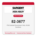 Sargent 82-3677 FW-Outside Escutcheon Only- 65,66 functions