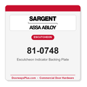 Sargent 81-0748 Escutcheon Indicator Backing Plate