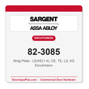 Sargent 82-3085 Mntg Plate - LE/KE(1-4), CE, TE, LS, KS Escutcheon