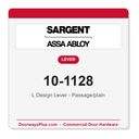 Sargent 10-1128 L Design Lever - Passage/plain