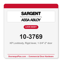Sargent 10-3769 KP Lockbody, Rigid lever, 1-3/4"-2" door