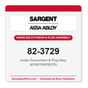 Sargent 82-3729 Inside Escutcheon & Plug Assy (KP8278/KP8279)