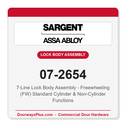 Sargent 07-2654 7-Line Lock Body Assembly - Freewheeling (FW) Standard Cylinder & Non-Cylinder Functions