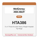 McKinney HTA386 5x4 Three-Knuckle Heavy Weight Stainless Steel Hospital Tip Hinge | Full Mortise