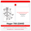 Hager 780-224HD Roton Concealed Geared Continuous Hinge 83/95" Heavy Duty Dark Bronze Anodized