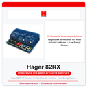 Hager 82RX RF Receiver for Wired Actuator Switches — Low Energy Operator Wireless Add-On