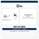 PDQ SD176 MIA Grade 2 Privacy Lever Cylindrical Lockset | ANSI F76 ADA