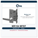 PDQ MR154 MFEF Grade 1 Entrance Mortise Lockset – US26D Satin Chrome