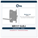 PDQ MR117 OJEJ Grade 1 Mortise Lockset – Front Door Function, US32D Satin Stainless
