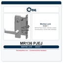 PDQ MR136 PJEJ Grade 1 Mortise Lockset – Dormitory/Exit, US32D Satin Stainless
