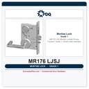 PDQ MR176 LJSJ Mortise Lockset | Privacy Function, Grade 1, US32D Satin Stainless