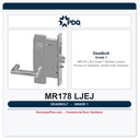 PDQ MR178 LJEJ Grade 1 Mortise Lockset – Privacy w/ Deadbolt, US32D Satin Stainless