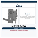 PDQ MR128 BJEW Grade 1 Institution Deadbolt Mortise Lockset Wide Escutcheon US32D Satin Stainless