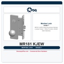 PDQ MR181 KJEW Wide Escutcheon Mortise Lockset | Grade 1 Office Function | US32D Satin Stainless