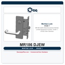 PDQ MR186 DJEW Wide Escutcheon Mortise Lockset — Apartment Function, Grade 1, US32D Satin Stainless