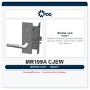 PDQ MR199A CJEW Wide Escutcheon Electrified Storeroom Mortise Lockset – Grade 1, US32D Satin Stainless