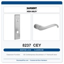 Sargent 8237 CEY Trim Classroom Mortise Lockset | LA Keyway, Grade 1 Commercial