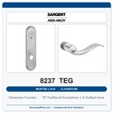 Sargent 8237 TEG Trim Classroom Mortise Lockset | LA Keyway, Grade 1 Commercial