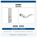 Sargent 8206 CEG Trim Storeroom or Service Mortise Lockset | LA Keyway, Grade 1 Commercial