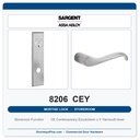 Sargent 8206 CEY Trim Storeroom or Service Mortise Lockset | LA Keyway, Grade 1 Commercial