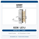 Sargent 8236 LE1J Trim Closet Mortise Lockset | LA Keyway, Grade 1 Commercial