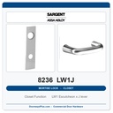 Sargent 8236 LW1J Trim Closet Mortise Lockset | LA Keyway, Grade 1 Commercial