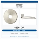 Sargent 8236 OA Trim Closet Mortise Lockset | LA Keyway, Grade 1 Commercial