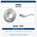 Sargent 8236 TRY Trim Closet Mortise Lockset | LA Keyway, Grade 1 Commercial
