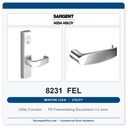 Sargent 8231 FEL Trim Utility Mortise Lockset | LA Keyway, Grade 1 Commercial