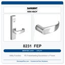 Sargent 8231 FEP Trim Utility Mortise Lockset | LA Keyway, Grade 1 Commercial