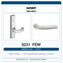 Sargent 8231 FEW Trim Utility Mortise Lockset | LA Keyway, Grade 1 Commercial