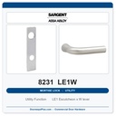 Sargent 8231 LE1W Trim Utility Mortise Lockset | LA Keyway, Grade 1 Commercial