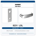 Sargent 8231 LSL Trim Utility Mortise Lockset | LA Keyway, Grade 1 Commercial