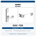 Sargent 8205 FEB Trim Office or Entry Mortise Lockset | LA Keyway, Grade 1 Commercial
