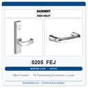 Sargent 8205 FEJ Trim Office or Entry Mortise Lockset | LA Keyway, Grade 1 Commercial