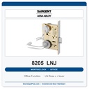 Sargent 8205 LNJ Trim Office or Entry Mortise Lockset | LA Keyway, Grade 1 Commercial