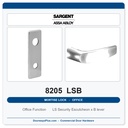 Sargent 8205 LSB Trim Office or Entry Mortise Lockset | LA Keyway, Grade 1 Commercial
