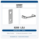 Sargent 8205 LSJ Trim Office or Entry Mortise Lockset | LA Keyway, Grade 1 Commercial