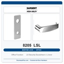 Sargent 8205 LSL Trim Office or Entry Mortise Lockset | LA Keyway, Grade 1 Commercial
