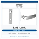 Sargent 8205 LW1L Trim Office or Entry Mortise Lockset | LA Keyway, Grade 1 Commercial