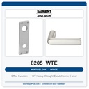 Sargent 8205 WTE Trim Office or Entry Mortise Lockset | LA Keyway, Grade 1 Commercial