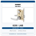 Sargent 8255 LNB Trim Office or Entry Mortise Lockset | LA Keyway, Grade 1 Commercial