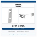 Sargent 8255 LW1B Trim Office or Entry Mortise Lockset | LA Keyway, Grade 1 Commercial